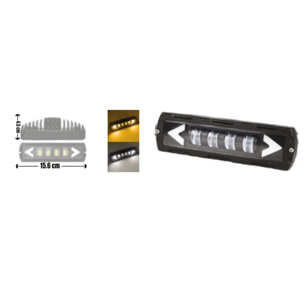 RT0703 - EXPLORADORA BARRA 4 LED BLANCA - AMARILLA + FLASH PROYECTOR + OJO DE ANGEL ALTA POTENCIA PREMIUM