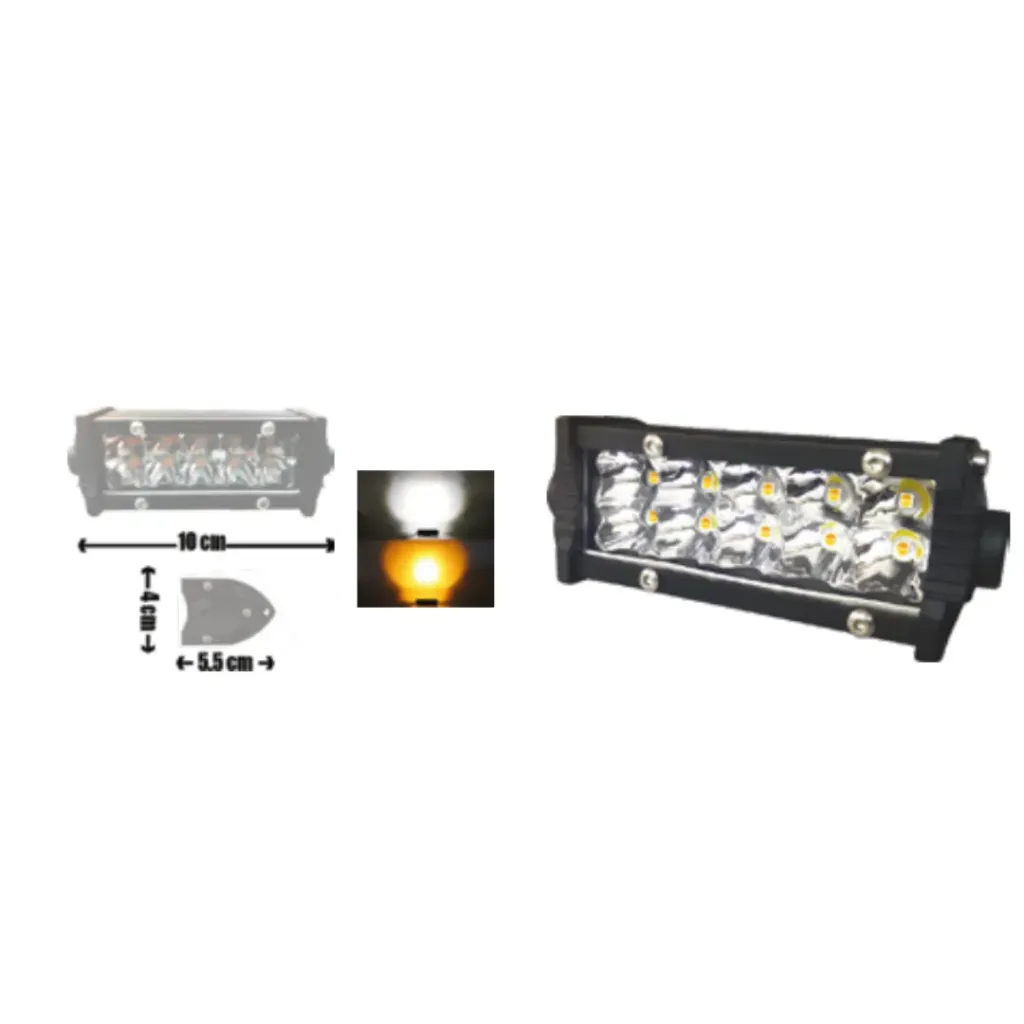 IML1364 - EXPLORADORA BARRA 10 LED 2 FILAS - 3 FUNCIONES BLANCO AMARILLO Y FLASH