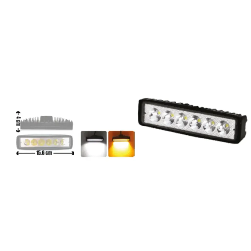 RT1090G - EXPLORADORA BARRA 6 LED BLANCA PANTALLA LISA CARCASA GRANDE 18W